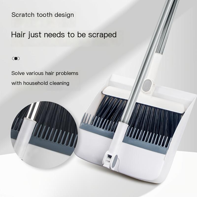 2pcs Set of Brand New 3-in-1 Rotatable and Foldable Magnetic Suction Broom Dustpan Sweeping Set, Enlarged and Thickened Household Broom, Living Room