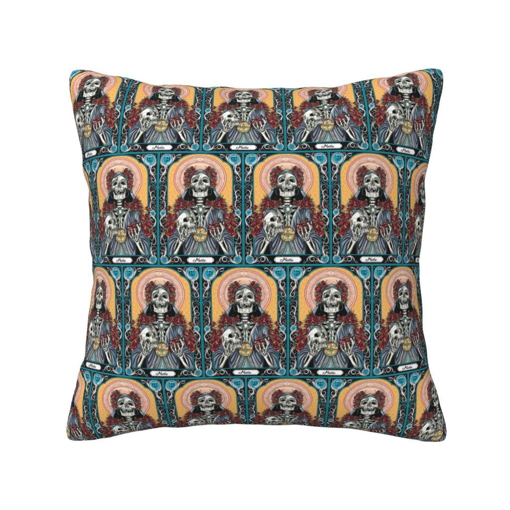 Santa Muerte Spanish Square Pillowcase Cushion Cover Pillow Case Throw Pillow Cover for Home Bedroom Car