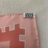 Used Hermes scarf Carr 90 Structure of Ideas silk pink