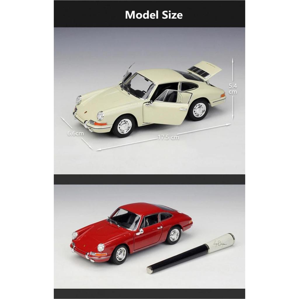Welly 1/24 1964 Porsche 911 Legering Schaalmodel Auto Diecast Metaal Miniatuur Model Auto Statische Collectie Speelgoedauto voor Kinderen Voertuig