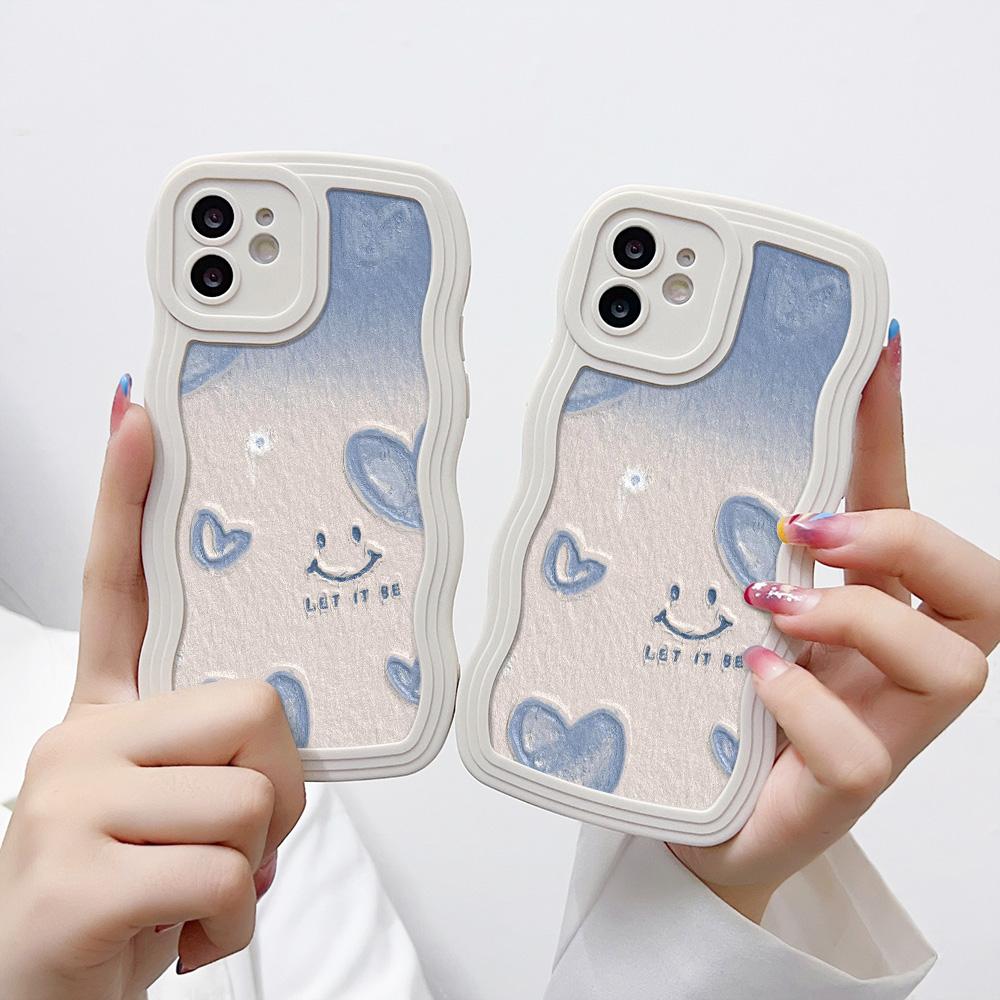 Mobile Phone Cases for iPhone 11 13 XR 15 Pro Max 12 14 Pro Max Case iPhone 16 7 Plus 8 Plus XS Max Big Wave Solid Color Cartoon Anti-drop Waterproof