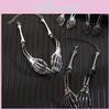 Horror Gothic Skeleton Jewelry Set With Alloy Pendant And Chain For Cosplay