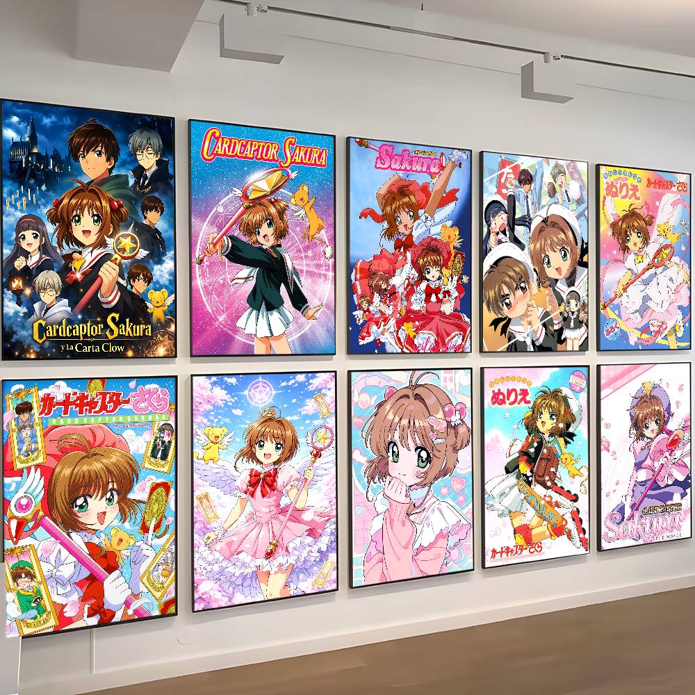 C-CardcaptorS S-Sakura Kawaii Pink Girl Good Quality Prints and Posters Waterproof Paper Sticker Coffee House Bar Posters