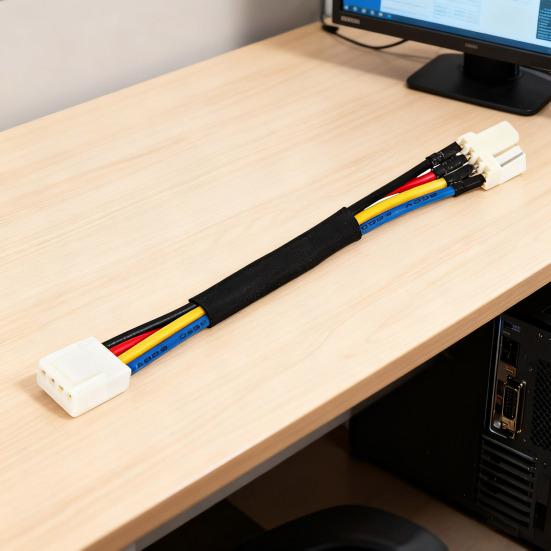 CPU Fan Speed Reduction Cable 4-Pin Male To Female PWM Temperature Control Noise Reduction Computer Cooling Fan Deceleration Line Speed Regulating