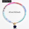 Cross-border Dopamine Natural Stone Bead Necklace, Small Fashion Gradient Heart Pendant Choker Chain for Women