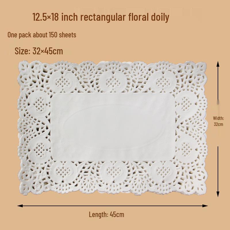 Rectangular Lace Paper Mat: Oil-Absorbing Paper for Kitchen, Baking, and Snacks