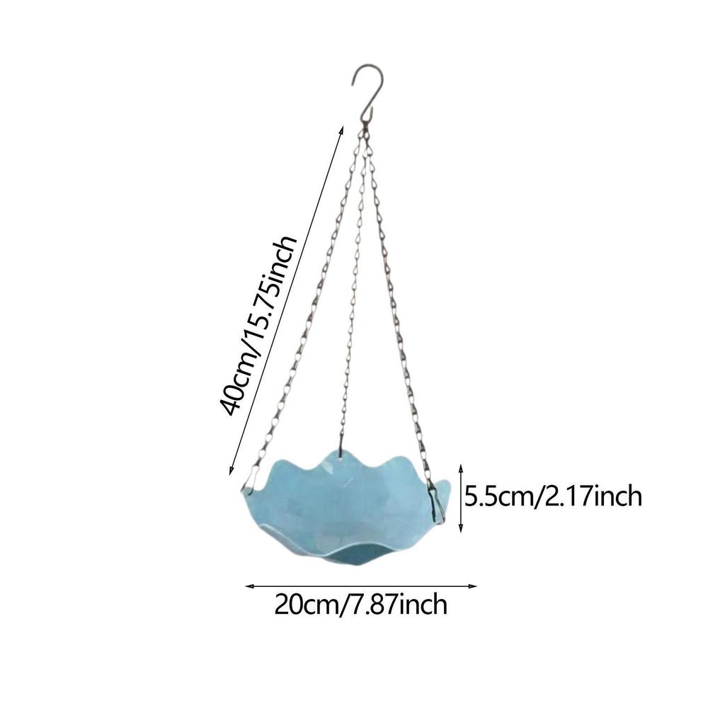 Hanging Bird Bath Birds Feeding Tray with Chain Garden Decor Sturdy Platform Tray for Parrot Garden Outside Yard Outdoors