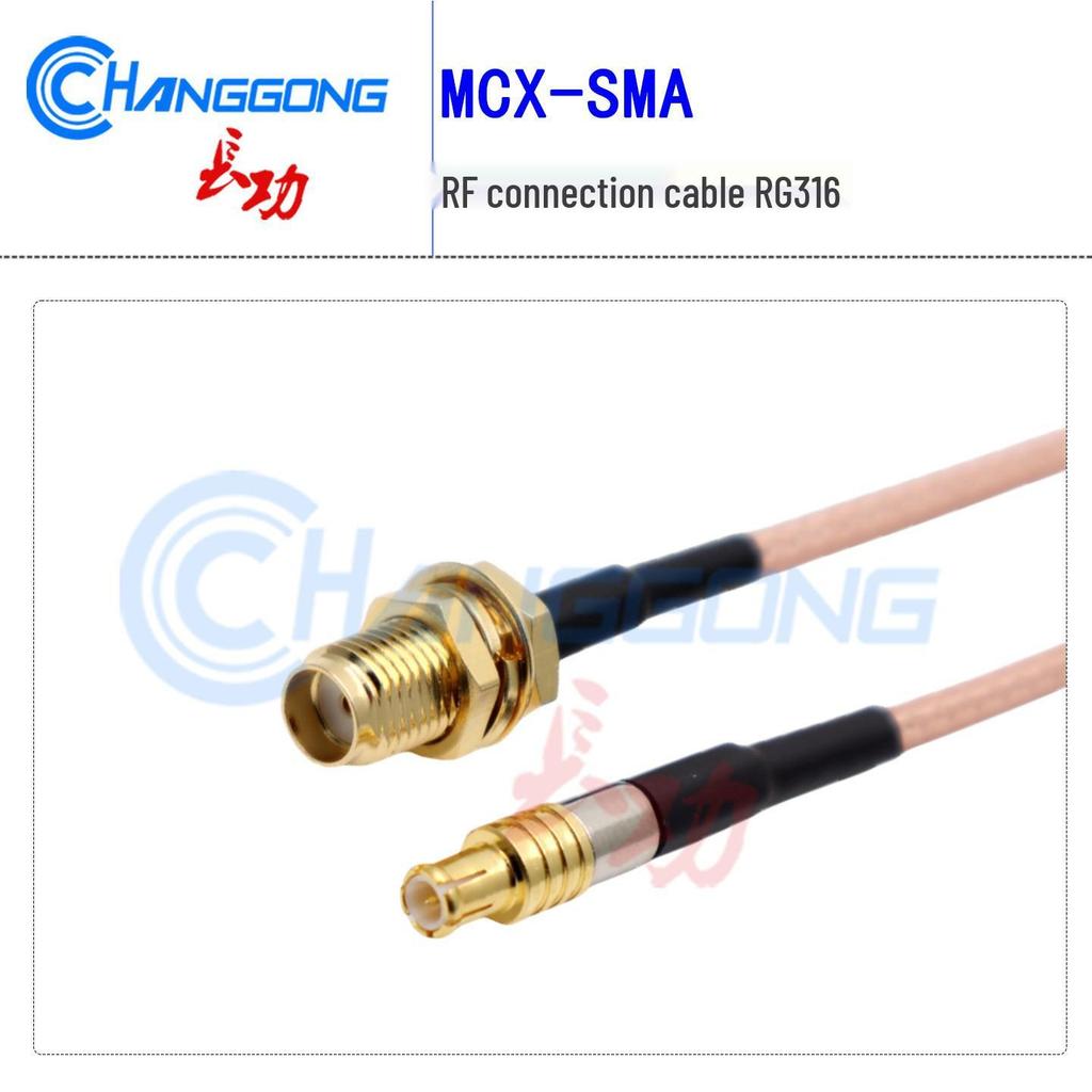 Silver-Plated RG316 MCX-J Male to SMA-K Female RF Connector Extension Cable