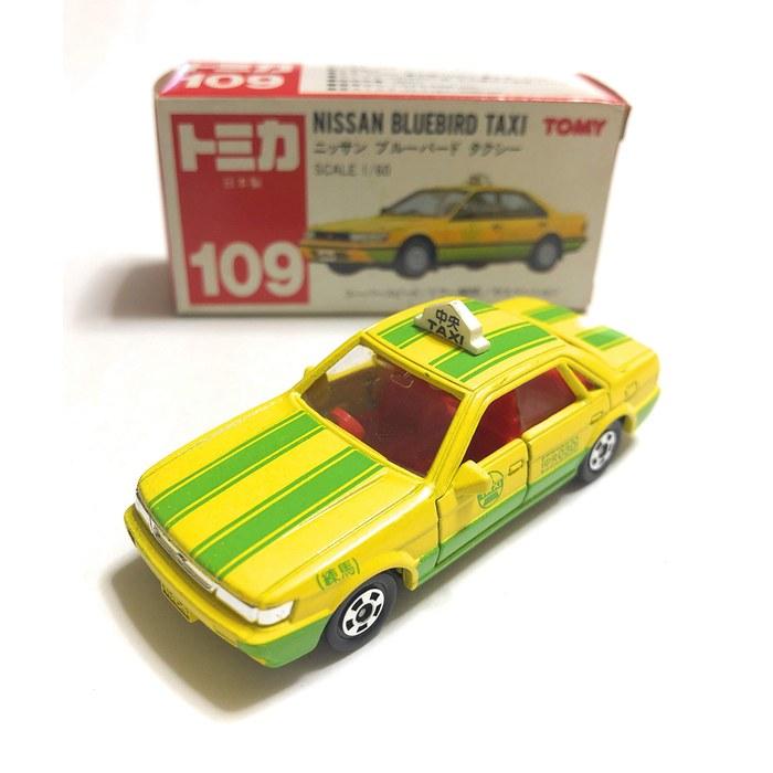 Tomica Bluebird Taxi 109 (1/60, Red TOMY Logo)