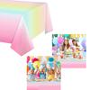 Waterproofie Plastic Tablecloth 54x108Inch Disposable Table Cloth Decoration for Birthday Rainbow Themed
