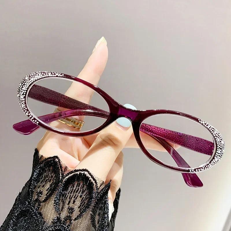Luxury Diamond Reading Glasses Trendy New Far Sight Eyeglasses for Women Men Blue Light Blocking Presbyopia Eyewear +1.0+1.5+4.0