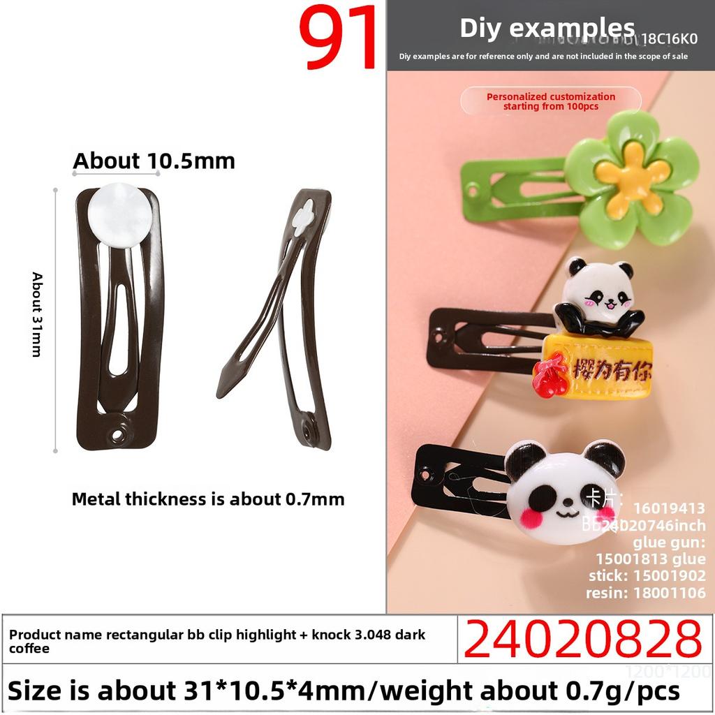 Mini Quadrat Pulverbeschichtet Hochglänzend Bb-Halter Niedlicher Kinder Macaron Bunter Bye-bye-Halter Handgefertigtes Haaraccessoire