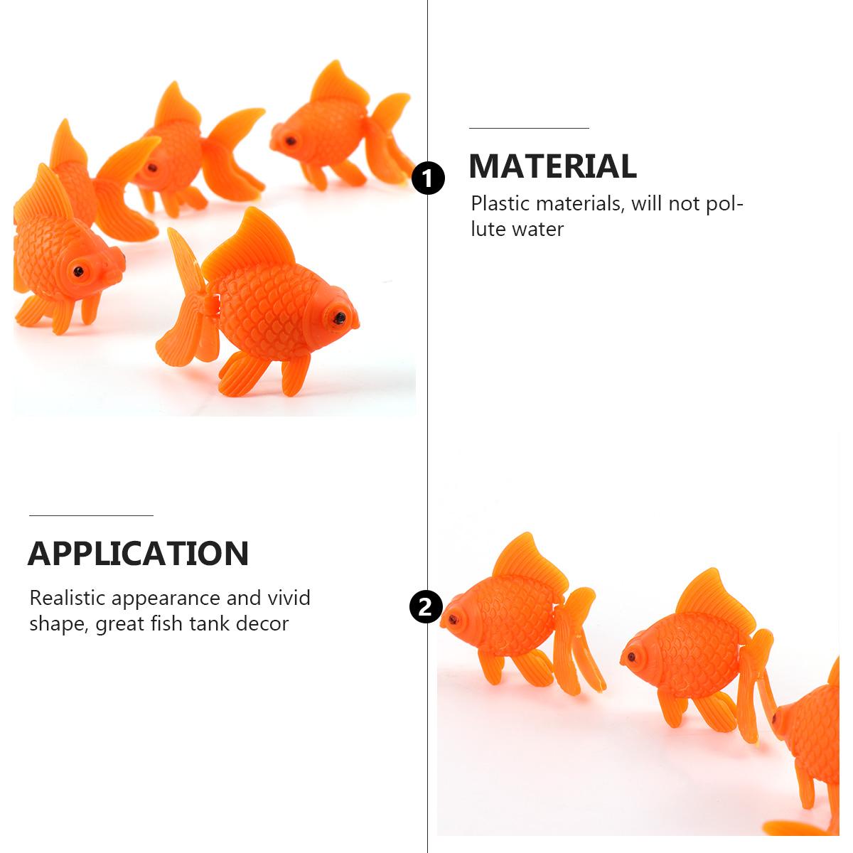 10 PCS Fish Tank Simulated Goldfish Landscaping Plastic Simulation Tropical Artificial Aquarium Fake Decoration Ornament Small arancione
