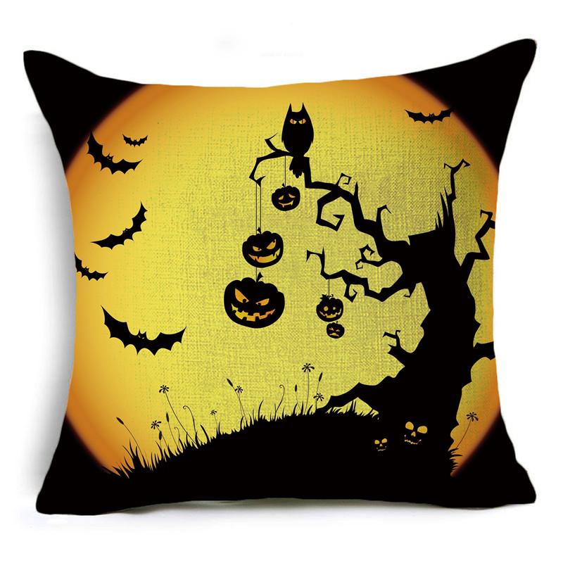 Halloween Theme Moon Night Series Pillowcase Dark Wind Sofa Cushion Cover Holiday Gift 40*40cm/45*45cm/50*50cm