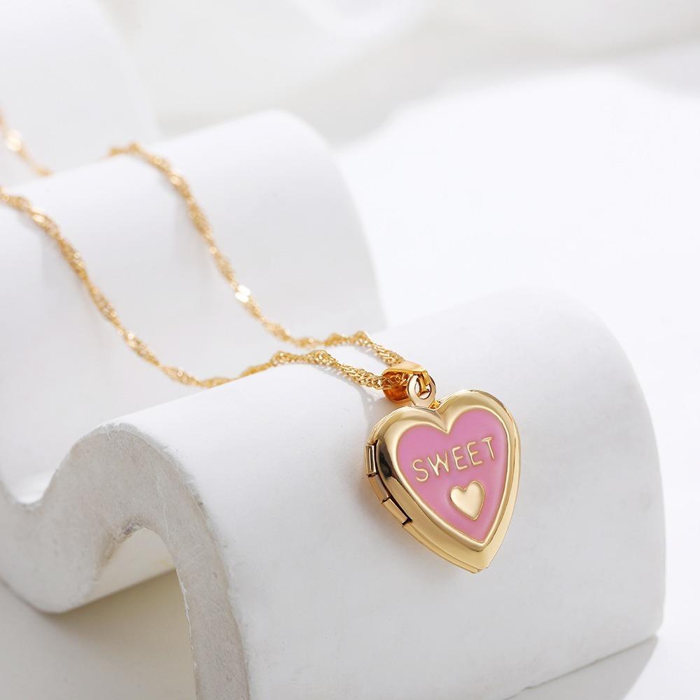 

DIY Heart Photo Pendant Moon Sun Photo Album Necklace Trendy Photo Frame Necklace Party Style E