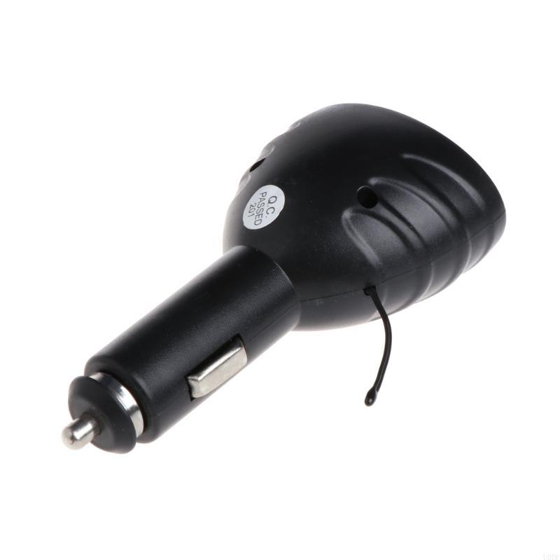 Car Thermometer Voltmeter Temperature USB 12-24V 3 in 1 Voltmeter Temperature Gauge LED Digital Display Black