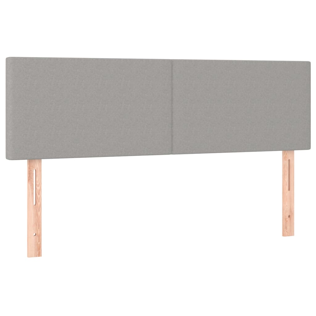 Box Spring Bed with Mattress Light Grey 140 x 200 cm Fabric