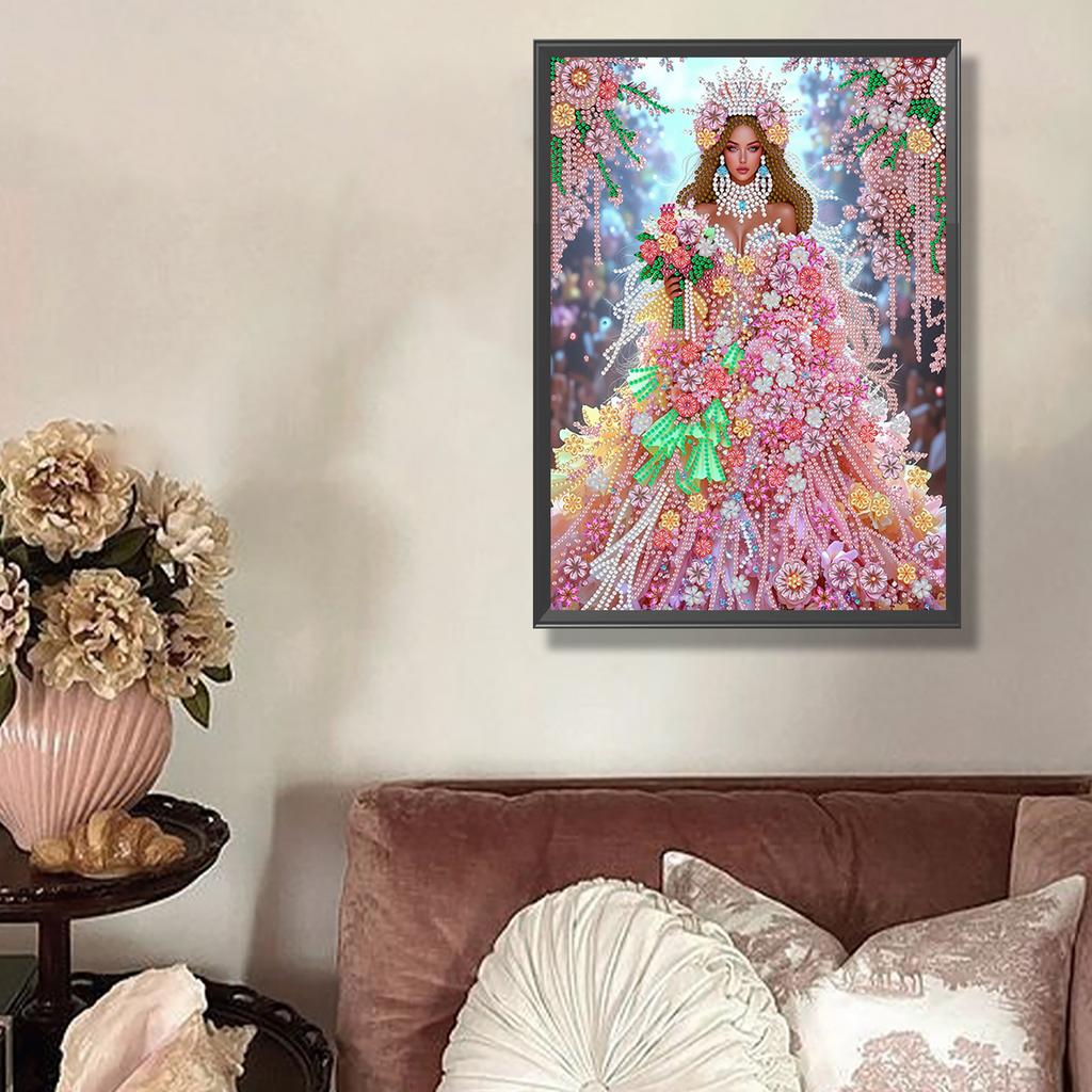 Girl 5D DIY Diamond Art Painting Kits for Home Office Wall Decor Special Shape Partial Drill Dimond Art Paintings 11.81x15.75in