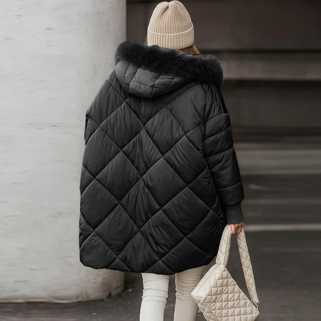 Dámské bundy Bunda s fleecovou podšívkou Zimní kabáty S kapucí Péřová bunda Se zipovými kapsami