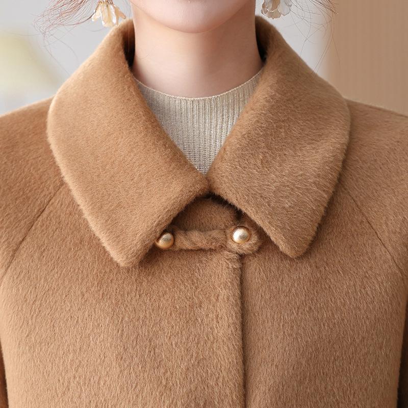 Stylish Spring & Fall Wool Coat for Petite Middle-aged & Elderly Women 2026