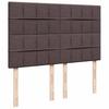 Box Spring Bed with Mattress Dark Brown 140 X 200 Cm Fabric