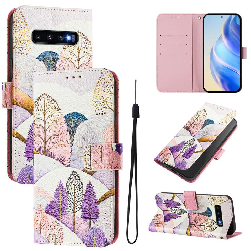 S10+ Leather Phone Case For Samsung Galaxy S10 Lite S9 S8 Plus S6 S7 Edge S10e Coque Flip Cover Wallet Magnetic Painted Cases