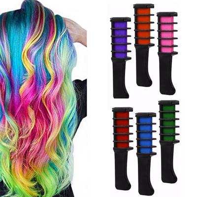 Temporary Hair Chalk Powder With Comb Salon Hair Mascara Crayons DIY 6PC
