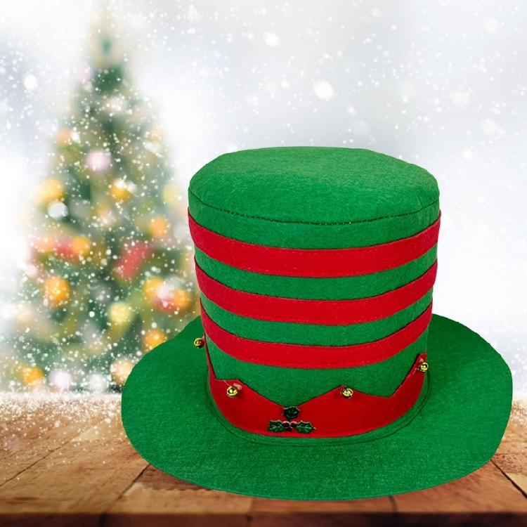 Christmas Hat Top Hat New Year Festive Green Stripes  Christmas Party
