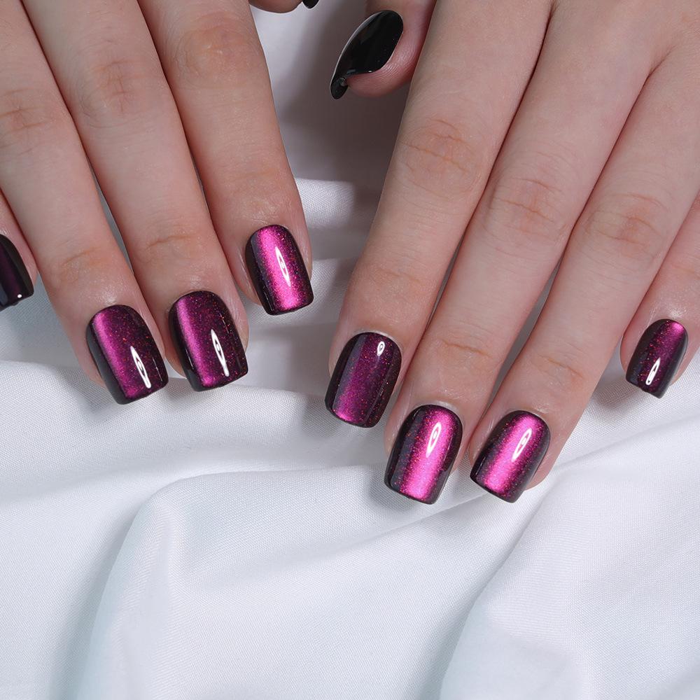 31 Colors Advanced Flash Cat Eye Short Square Press-On Nails - 30PCS Box