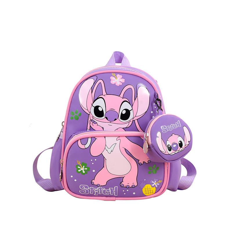 Kids Cartoon Stitch Backpack With Air Cushion Straps For School Travel