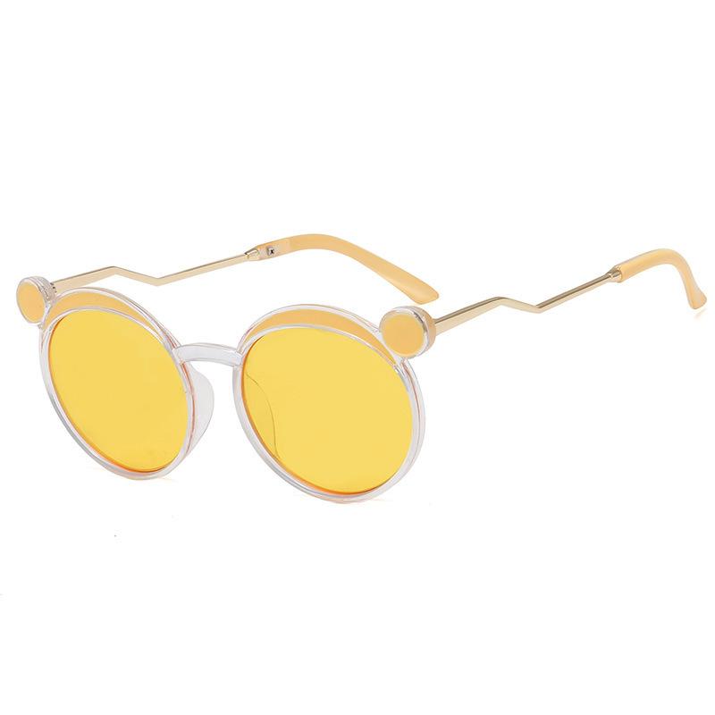 Cute Round Frame Bear Children'S Sunglasses Sunscreen Sunshade Glasses Baby Sunglasses Tide