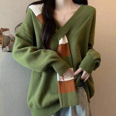 Pullover für Damen Herbst Winter Verdickter Pullover Warm Gestrickt Dehnbar Langarm Oversize Jumper Oberteile