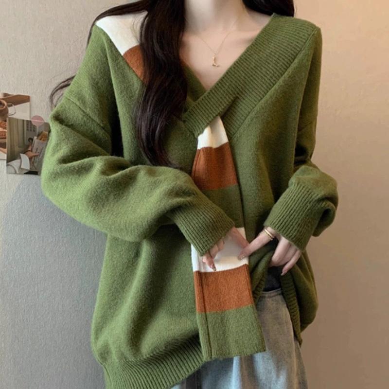 Sweater for Women Autumn Winter Thickened Pullover Warm Knitted Stretchy Long Sleeve Oversize Jumper Tops