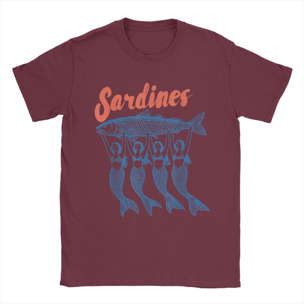 Men Sardine Mermaid Sardine T Shirt  Cotton Clothes Novelty Short Sleeve Crewneck Tee Shirt Plus Size T-Shirts