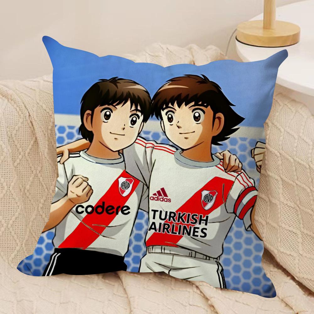 Anime CCaptain Tsubasa Cushion Cover Soft Plush Fabric DoubleSided Printed Sofa Cushion Cover for All Seasons Home Decor Gift