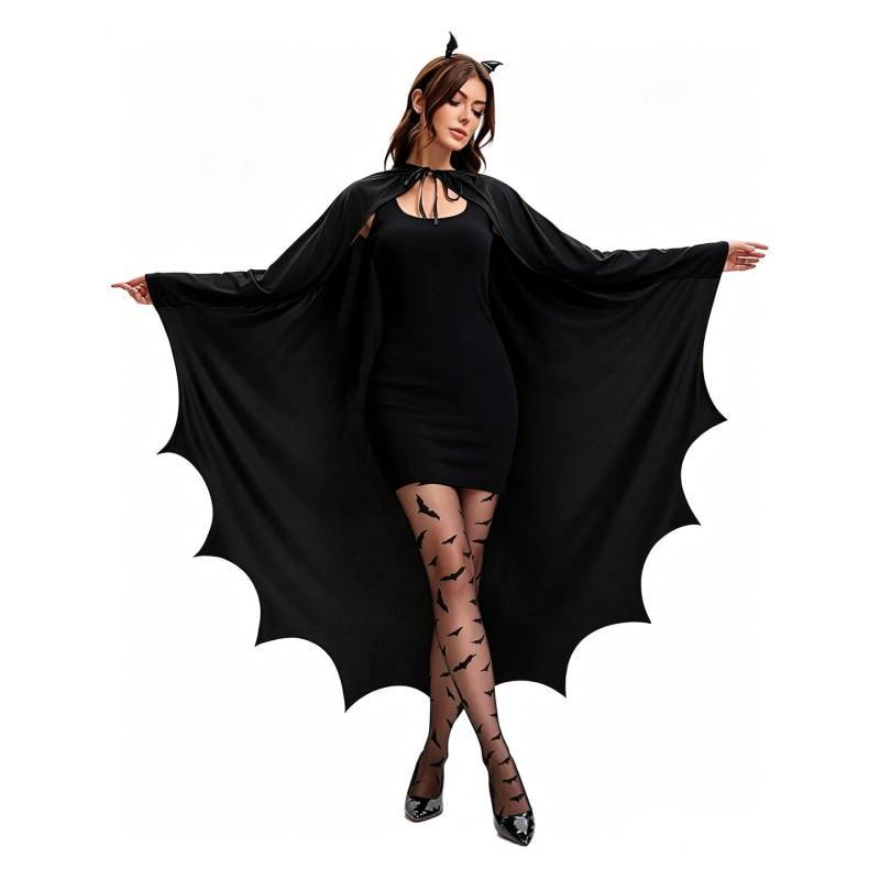 Halloween Bat Cloak For Women With Hood Cosplay Costume For Costume Party