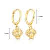 925 Silver Needle Square Pendant Hoop Earrings Vintage Gold Earrings For Women Shell Pendant Earring Fashion Jewelry Accessories