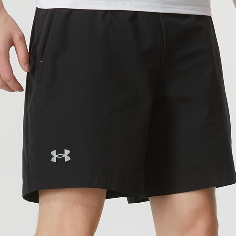 Under Armour Solid Color Outdoor Pullover Top And Elastic Shorts Casual Sports Set Men sets Black 23500505-001+24500201-001