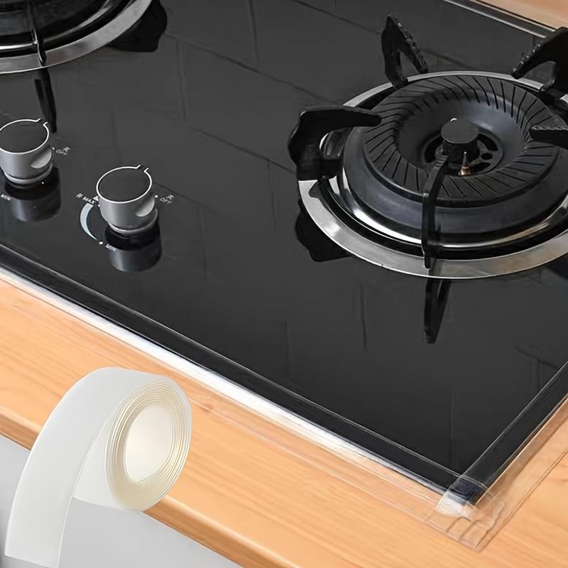 Wasserdichtes PVC Küchen Badezimmer Nahtabdichtband Küchennahtabdichtstreifen Transparenter wasserdichter Streifen für Herd Küche Badezimmer Toilette Spalt