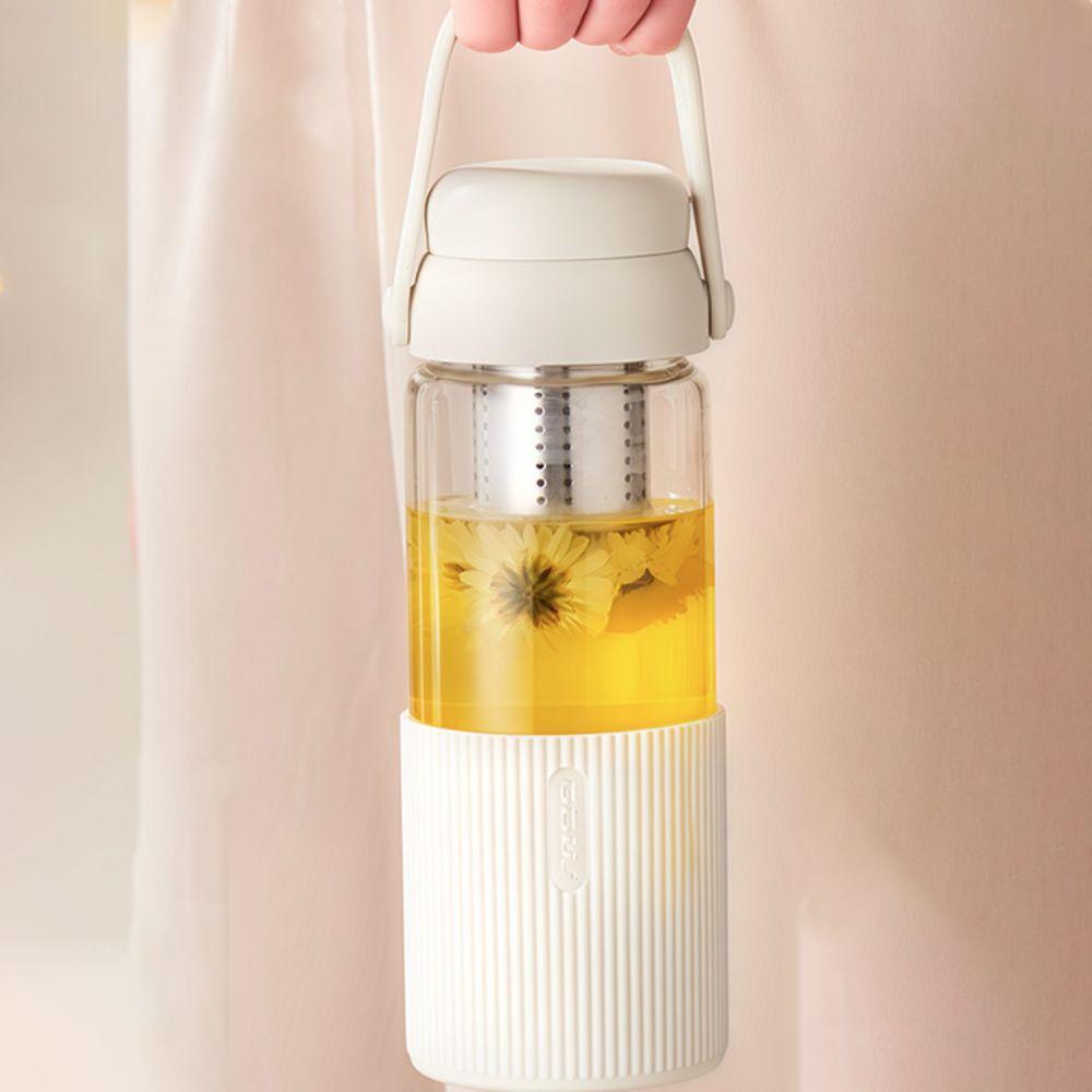 Glass Tea and Water Separator Cup with Filter Coffee Mug Portable Water Bottle  Girls