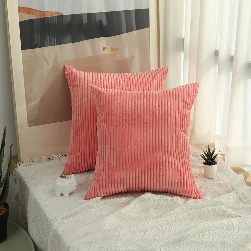 

Вельветовая наволочка 45X45см Мягкая плюшевая фланелевая наволочка Пушистая наволочка для диванной подушки для дивана Декор гостиной 45X45CM розовый