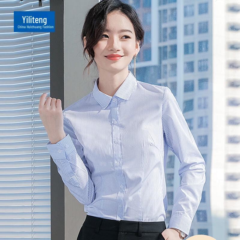 YILITON Women s Striped Business Casual Long-Sleeve Shirt 38