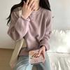 Thickened warm soft waxy sweater women's autumn and winter casual lazy style long-sleeved inner fashionable versatile bottomed knitted top