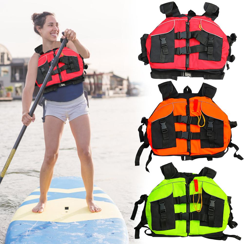Life Jacket Survival Swimsuit Adjustable Safety Vest High Buoyancy Life Vest Dual Buckle Swim Vest for Kayaking Rafting Boating