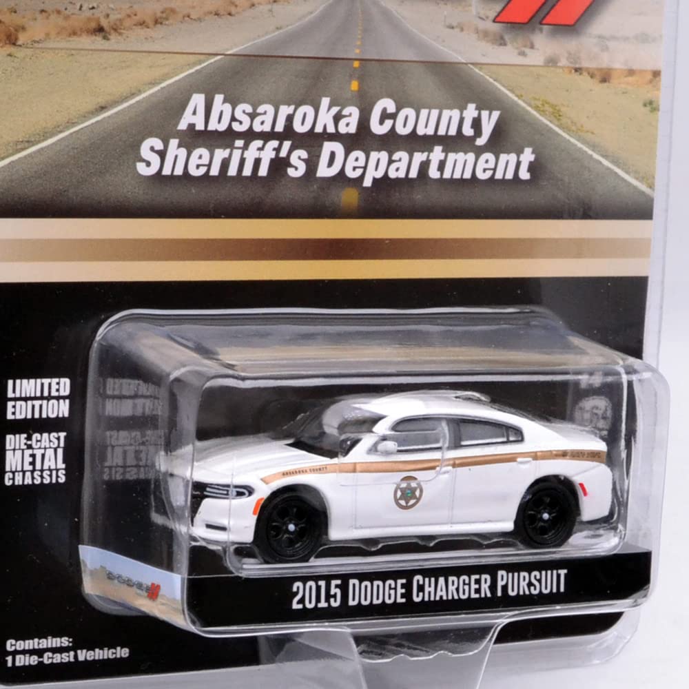 GREENLIGHT DODGE CHARGER PURSUIT ABSAROKA COUNTY SHELIFF Greenlight Scale Dodge Charger Pursuit Absaroka County 164SCALE "2015 - DEPARTMENT" 164