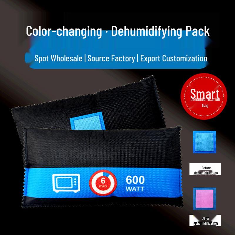 Color-Changing Silicone Dehumidifier Bag with Quick Reactivation Desiccant Box for Moisture Absorption