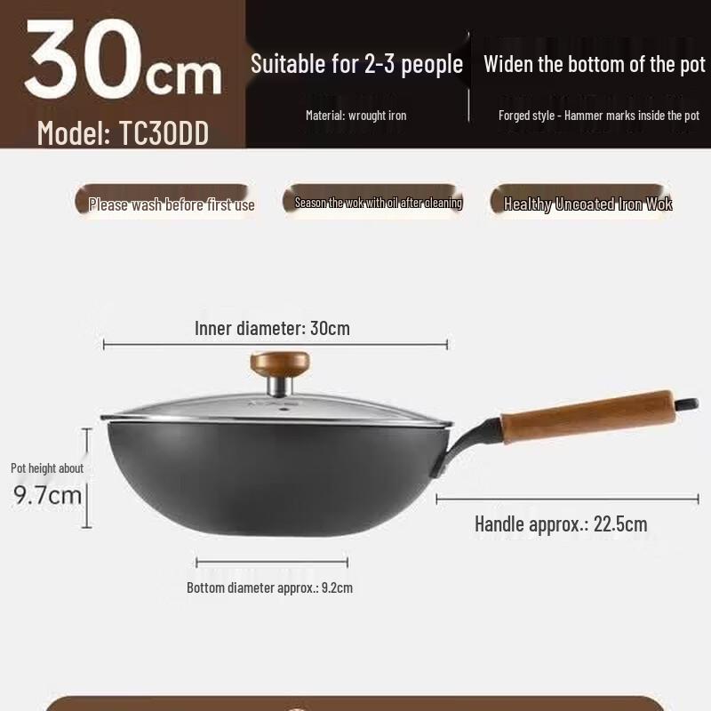 COOKER KING Forged Titanium-Infused Iron Wok