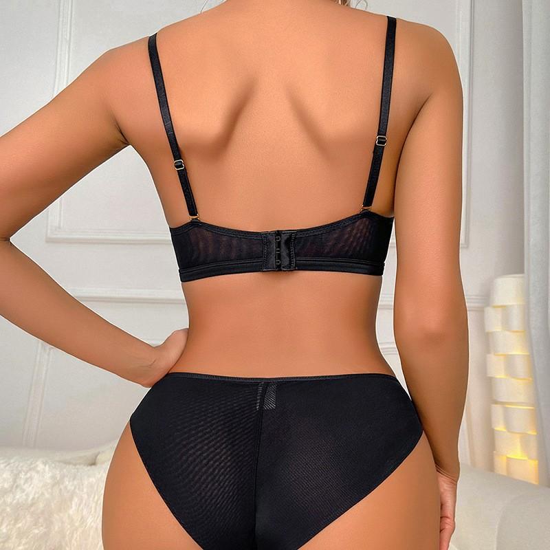 Europe 3/4 Cup Push Up Bra Set Sexy Lace Embroidery Women Underwear Fashion Color Splicing Comfort Plus Size Intimates Lingerie