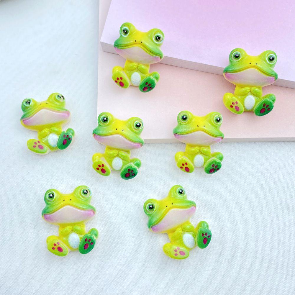 10Pcs New Models Colorful Cartoon Frog Series Resin Scrapbook DIY Jewelry Hairpin Headrope Decoration Crafts Diy Accessories