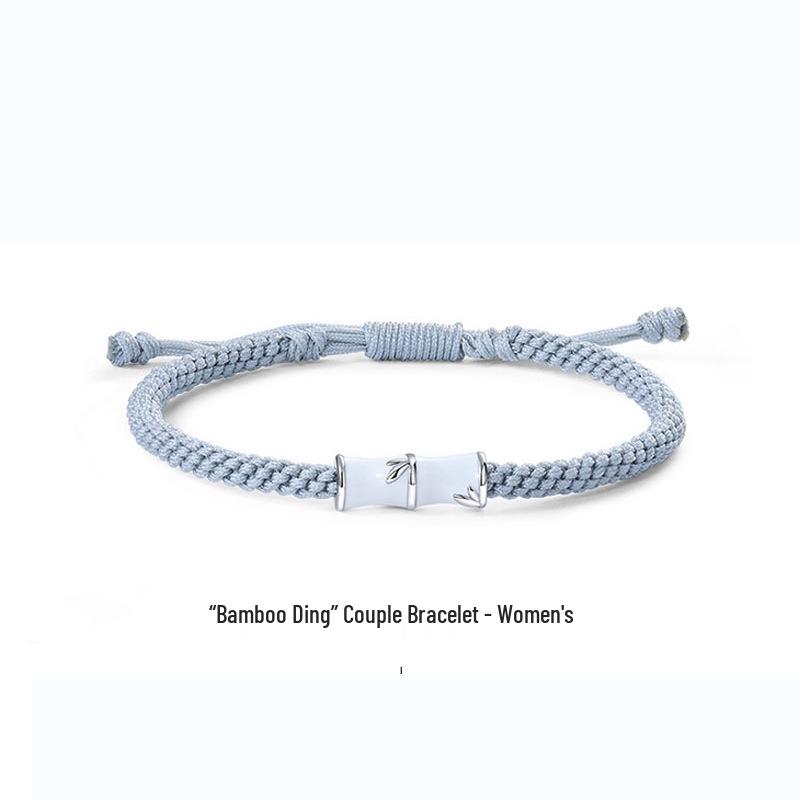 

Sterling Silver Bamboo Couple Bracelets – Creative Student Style Hand Ropes, Perfect Christmas Gift for Girlfriend Sterling Silver